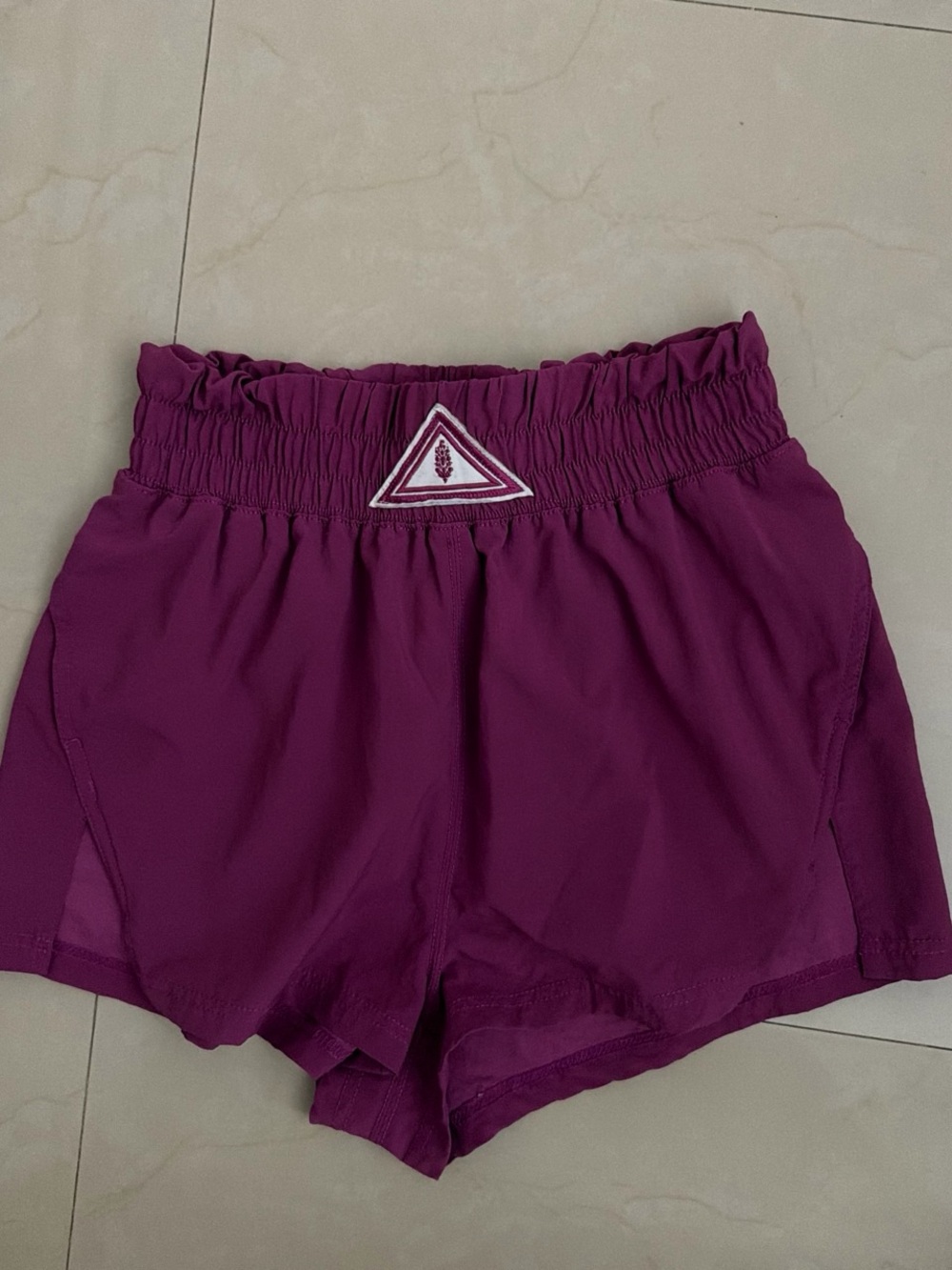 Women’s Magenta Elastic-Waist Athletic Shorts